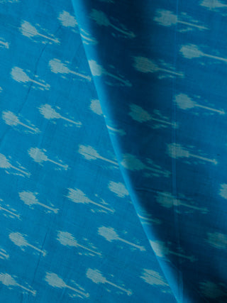 Sky Blue Pochampally Hand Weaved Ikat Mercerised Cotton Fabric Per Meter - F002F1974
