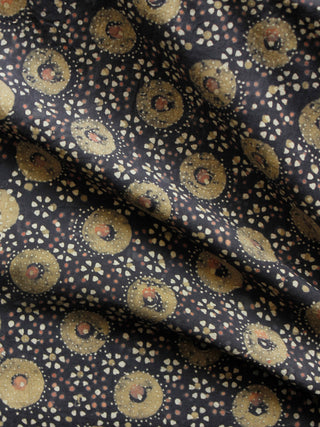 Black Olive Green Pink Ivory Ajrakh Hand Block Printed Cotton Fabric Per Meter - F003F1532