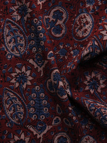 Maroon Indigo Pink Ajrakh Hand Block Printed Cotton Blouse Fabric - BPA029