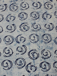Indigo Hand Block Printed Cotton Cambric Fabric Per Meter - F0916116