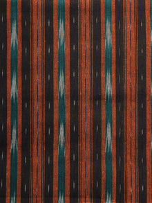 Rust Green Black Ivory Pochampally Hand Woven Ikat Fabric Per Meter - F002F923