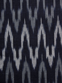 Blue White Grey Pochampally Hand Woven Ikat Fabric Per Meter - F002F937
