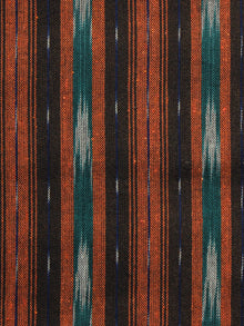 Rust Green Black Ivory Pochampally Hand Woven Ikat Fabric Per Meter - F002F923