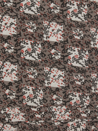 Kashish Ivory Red Black Hand Block Printed Cotton Fabric Per Meter - F001F770