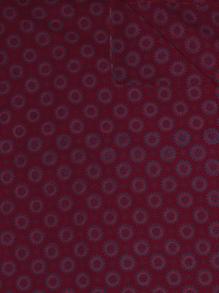 Maroon Pink Blue Ajrakh Printed Cotton Fabric Per Meter - F0916715