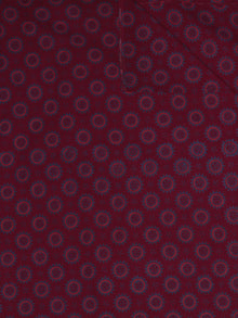 Maroon Pink Blue Ajrakh Printed Cotton Fabric Per Meter - F0916715