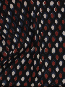 Indigo Ivory Rust Hand Block Printed Cotton Fabric Per Meter - F001F895