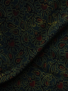 Green Black Maroon Ajrakh Hand Block Printed Cotton Blouse Fabric - BPA003