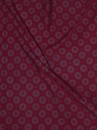 Maroon Pink Blue Ajrakh Printed Cotton Fabric Per Meter - F0916715