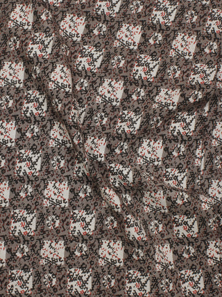 Kashish Ivory Red Black Hand Block Printed Cotton Fabric Per Meter - F001F770