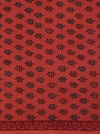 Rust Black Bagh Printed Cotton Fabric Per Meter - F005F2082