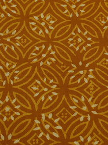 Mustard Ivory Hand Block Printed Cotton Cambric Fabric Per Meter - F0916163