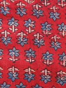 Red Indigo Black Ajrakh Hand Block Printed Cotton Fabric Per Meter - F003F1533