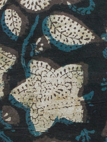 Black Blue Brown Beige Hand Block Printed Cotton Fabric Per Meter - F001F1360