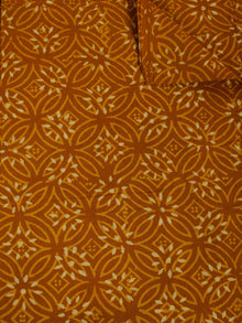 Mustard Ivory Hand Block Printed Cotton Cambric Fabric Per Meter - F0916163