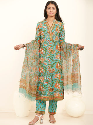 Jashn Ridhi Set Of Kurta Pants Kota Dupatta