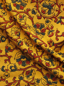 Yellow Blue Maroon Ajrakh Hand Block Printed Cotton Blouse Fabric - BPA054