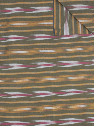 Green Biege Ivory Maroon Pochampally Hand Weaved Ikat Fabric Per Meter - F0916742
