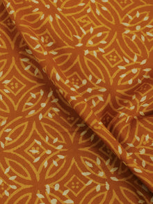 Mustard Ivory Hand Block Printed Cotton Cambric Fabric Per Meter - F0916163