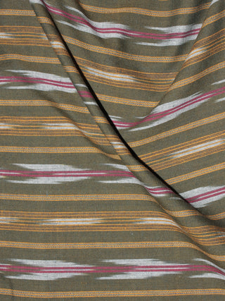 Green Biege Ivory Maroon Pochampally Hand Weaved Ikat Fabric Per Meter - F0916742