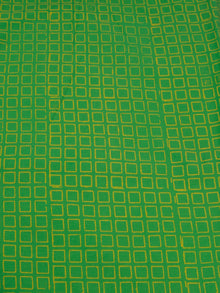 Mint Green Yellow Hand Block Printed Cotton Fabric Per Meter - F0916181