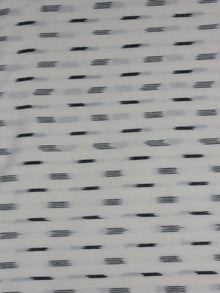 Ivory Black Pochampally Hand Weaved Ikat Fabric Per Meter - F0916743