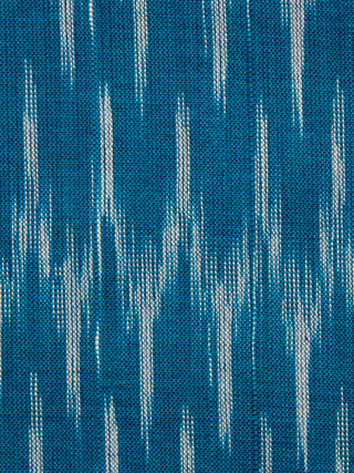 Blue Grey Hand Weaved Ikat Mercerised  Fabric Per Meter - F002F1432