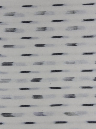 Ivory Black Pochampally Hand Weaved Ikat Fabric Per Meter - F0916743