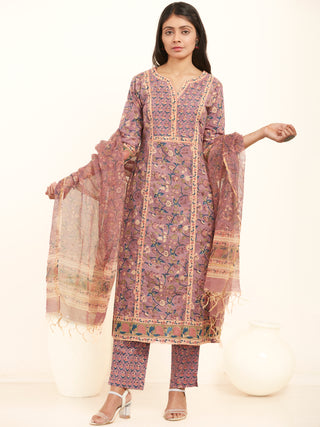 Jashn Vrishti Set Of Kurta Pants Kota Dupatta