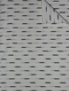 Ivory Black Pochampally Hand Weaved Ikat Fabric Per Meter - F0916743
