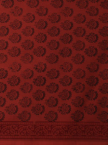 Crimson Red Black Bagh Printed Cotton Fabric Per Meter - F005F2084