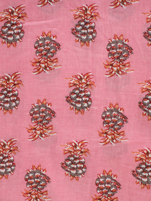 Pink Grey Block Printed Cotton Fabric Per Meter - F001F2154
