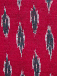 Crimson Black Pochampally Hand Weaved Ikat Fabric Per Meter - F003F1246
