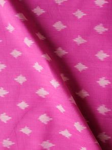 Pink Ivory Pochampally Hand Weaved Ikat Mercerised Cotton Fabric Per Meter - F002F1978