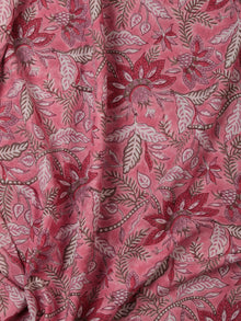 Pink Red White Hand Block Printed Cotton Fabric Per Meter - F001F2371