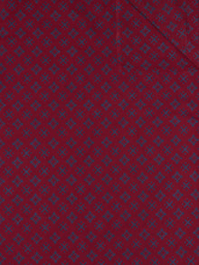 Maroon Blue Block Printed Cotton Fabric Per Meter - F0916703