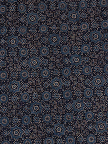 Indigo Ivory Grey Ajrakh Printed Cotton Fabric Per Meter - F0916704