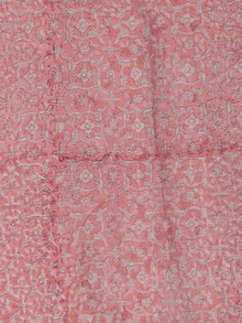 Pink White Hand Block Printed Cotton Fabric Per Meter - F001F2370