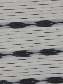 Ivory Black Pochampally Hand Weaved Ikat Fabric Per Meter - F0916745