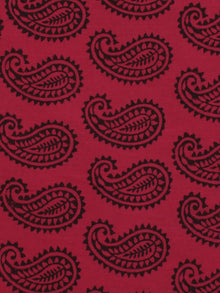Magenta Pink Black Red Bagh Printed Cotton Fabric Per Meter - F005F2085