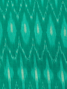 Green Ivory Pochampally Hand Weaved Ikat Mercerised  Fabric Per Meter - F002F1434