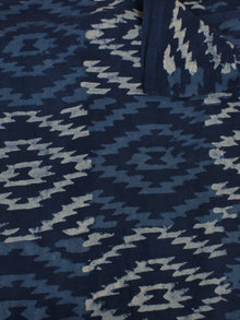 Indigo White Hand Block Printed Cotton Cambric Fabric Per Meter - F0916153