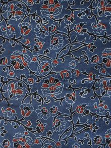Indigo Black Rust Ivory Ajrakh Hand Block Printed Cotton Blouse Fabric - BPA058