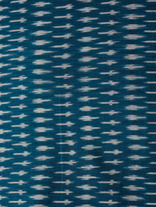Teal Blue Grey Pochampally Hand Weaved Ikat Mercerised Cotton Fabric Per Meter - F002F1979