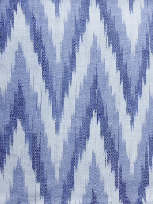 Blue Pochampally Hand Weaved Ikat Fabric Per Meter - F003F1243