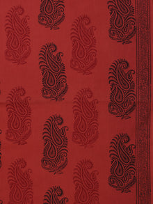 Rust Red Black Bagh Printed Cotton Fabric Per Meter - F005F2086