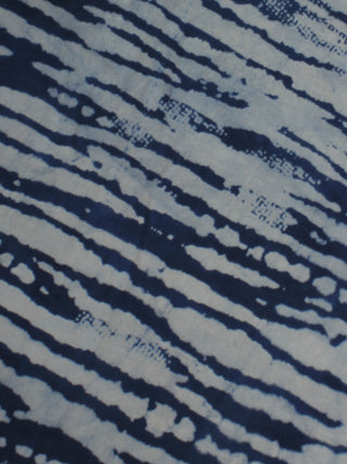 Indigo Hand Block Printed Cotton Cambric Fabric Per Meter - F0916152
