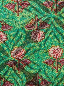 Green Maroon Beige Hand Block Printed Cotton Fabric Per Meter - F001F1364