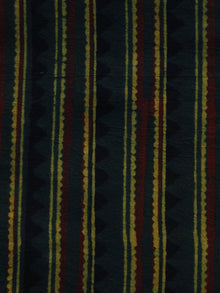Green Yellow Rust Ajrakh Hand Block Printed Cotton Blouse Fabric - BPA034