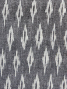Grey White Hand Weaved Ikat Mercerised  Fabric Per Meter - F002F1435